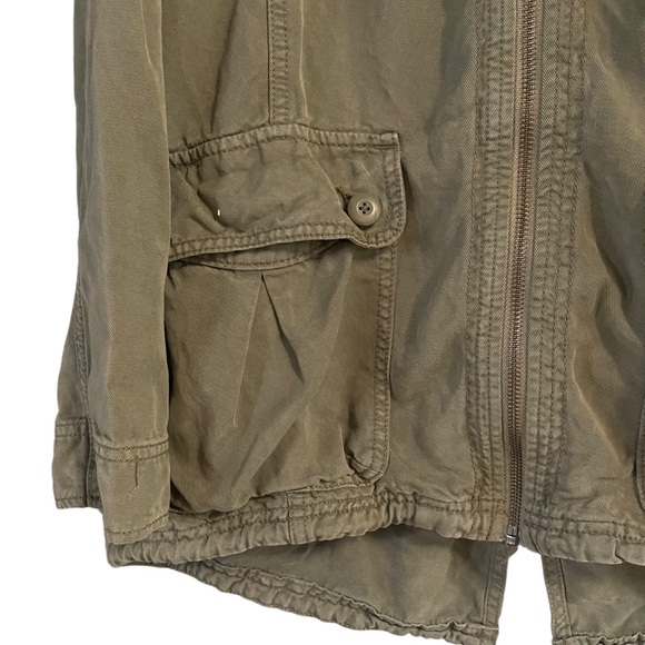 American eagle olive green lightweight full zip utility jacket casual size Large - Picture 3 of 8